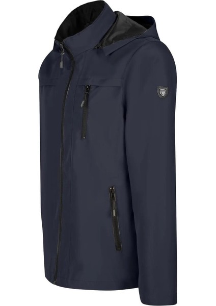 Erkek Lacivert Su Geçirmez Iç Cepli Çıkartılabilir Kapüşonlu Yazlık Mont fiyatları