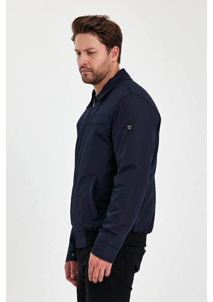 Lacivert Içi Kalın Kürklü Klasik Yakalı Rüzgar ve Su Geçirmez Mont&kaban indirimleri