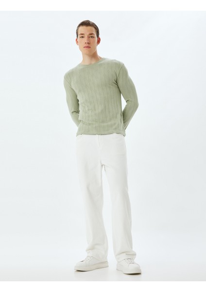 Bisiklet Yaka Kazak Dokulu Dar Kalıp Pamuklu fiyatları