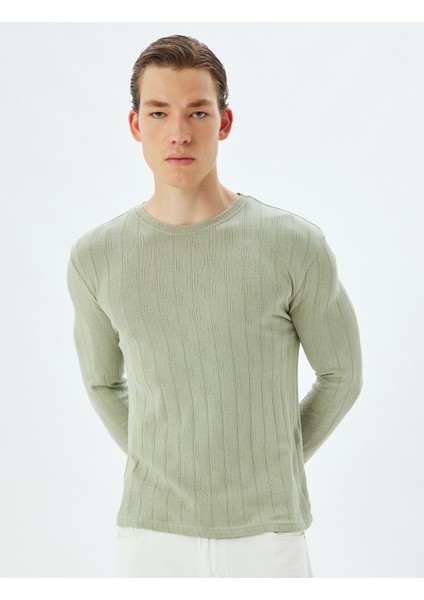 Bisiklet Yaka Kazak Dokulu Dar Kalıp Pamuklu modelleri