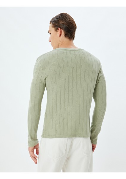 Bisiklet Yaka Kazak Dokulu Dar Kalıp Pamuklu fırsatları