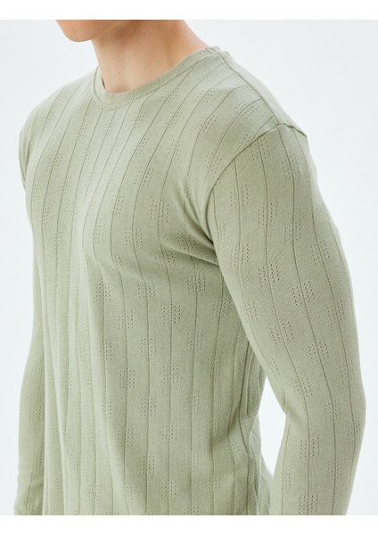 Bisiklet Yaka Kazak Dokulu Dar Kalıp Pamuklu indirimleri