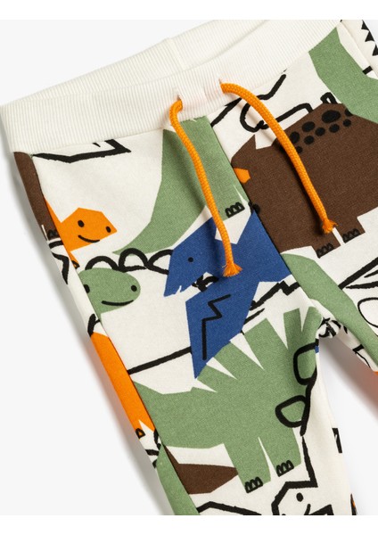 Jogger Eşofman Altı Hayvanlar Baskılı Beli Bağlamalı Şardonlu Pamuklu modelleri