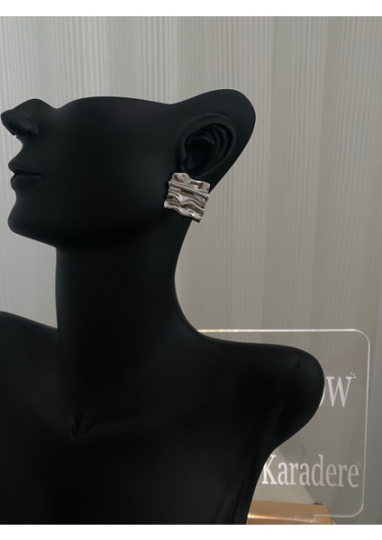 Çelik Üzeri Altın Kaplama Pinterest Küpe