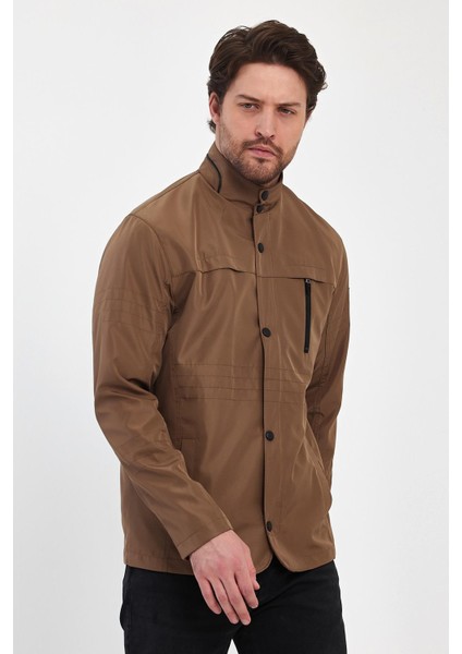 Erkek Kahverengi Regular Uzun Mevsimlik Pamuk Polyester Karışımlı Safari Mont&ceket fiyatları