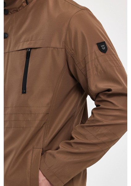 Erkek Kahverengi Regular Uzun Mevsimlik Pamuk Polyester Karışımlı Safari Mont&ceket indirimleri