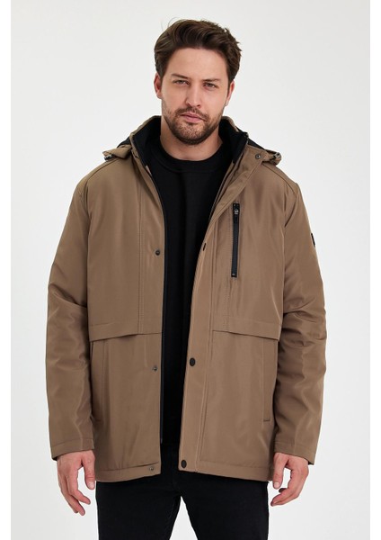 Kahverengi Içi Kalın Kürklü Çıkartılabilir Kapüşonlu Rüzgar ve Su Geçirmez Mont&kaban modelleri