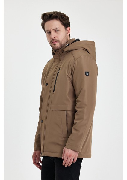 Kahverengi Içi Kalın Kürklü Çıkartılabilir Kapüşonlu Rüzgar ve Su Geçirmez Mont&kaban fırsatları