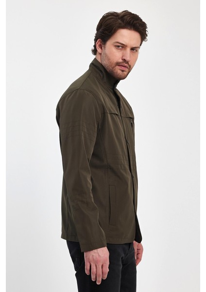 Erkek Yeşil Regular Uzun Mevsimlik Pamuk Polyester Karışımlı Safari Mont&ceket fırsatları