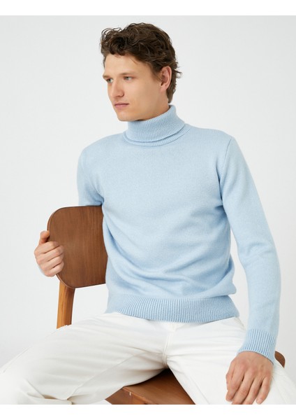 Balıkçı Yaka Kazak Basic Dar Kesim Akrilik Karışımlı