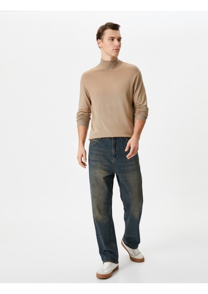 Balıkçı Yaka Kazak Triko Basic Uzun Kollu Viskon Karışımlı fiyatları