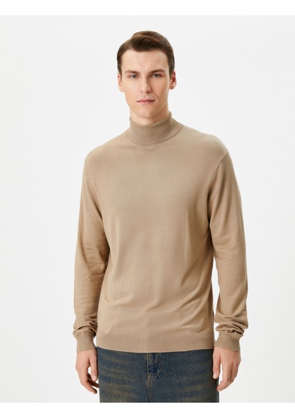 Balıkçı Yaka Kazak Triko Basic Uzun Kollu Viskon Karışımlı modelleri