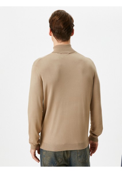 Balıkçı Yaka Kazak Triko Basic Uzun Kollu Viskon Karışımlı fırsatları