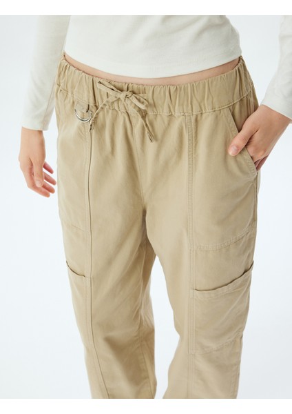 Jogger Pantolon Kargo Cepli Beli Bağcıklı Slim Fit indirimleri