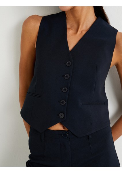 Blazer Yelek Düğmeli V Yaka indirimleri