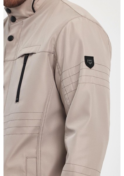 Erkek Açık Krem Regular Uzun Mevsimlik Pamuk Polyester Karışımlı Safari Mont&ceket indirimleri