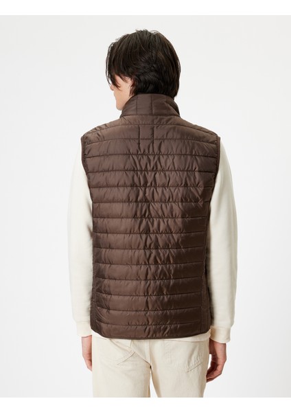 Şişme Yelek Slim Fit Dik Yaka Cep Detaylı fırsatları