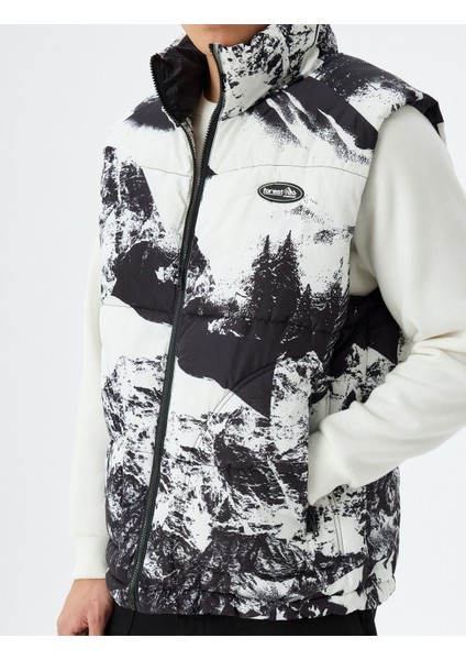 Şişme Yelek Dik Yaka Fermuarlı Slim Fit Etiket Detaylı indirimleri