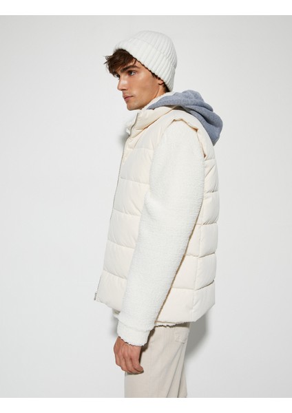 Kolsuz Mont Yelek Çıkarılabilir Kapşonlu Fermuarlı Cep Detaylı fırsatları