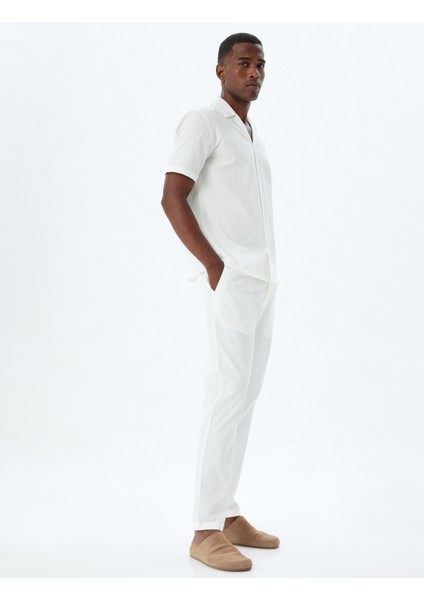 Chino Pantolon Cep Detaylı Beli Bağcıklı Pamuklu