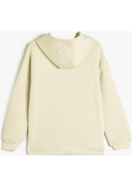 Oversize Kapşonlu Sweatshirt Dinozor Baskılı Uzun Kollu fiyatları