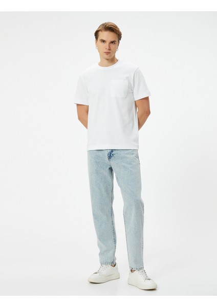 Basic Tişört Cep Detaylı Kısa Kollu Bisiklet Yaka fiyatları