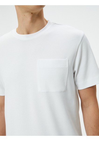 Basic Tişört Cep Detaylı Kısa Kollu Bisiklet Yaka indirimleri