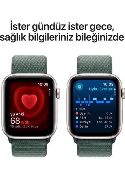 Watch SE GPS, 40 mm Yıldız Işığı Alüminyum Kasa ve Göl Yeşili Spor Loop