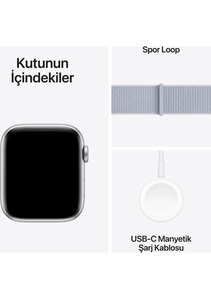 Watch Se Gps 44MM Silver Aluminium Case With Blue Cloud Sport Loop