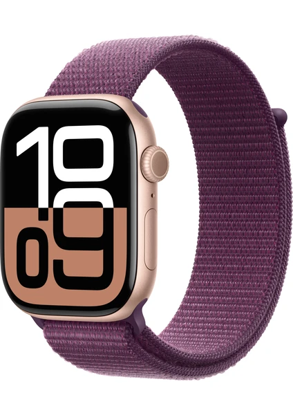 Watch Series 10 Gps 46MM Rose Gold Aluminium Case With Plum Sport Loop