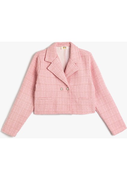 Tüvit Ceket Uzun Kollu Düğme Kapamalı Cep Detaylı