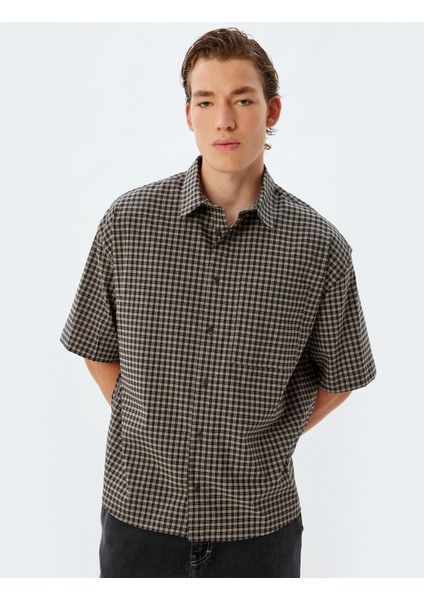 Kısa Kollu Gömlek Desenli Cep Detaylı Pamuk Karışımlı fiyatları