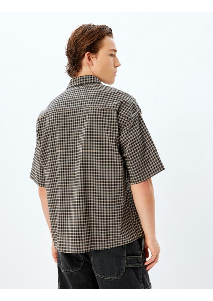 Kısa Kollu Gömlek Desenli Cep Detaylı Pamuk Karışımlı fırsatları