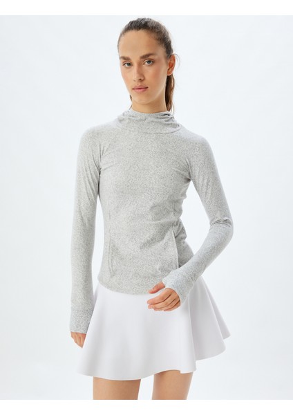 Kapüşonlu Spor Sweatshirt Baskılı Uzun Kollu Slim Fit modelleri