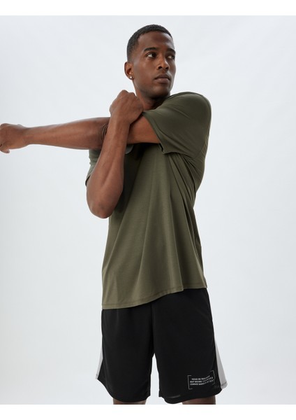 Spor Tişört Basic Kısa Kollu Bisiklet Yaka