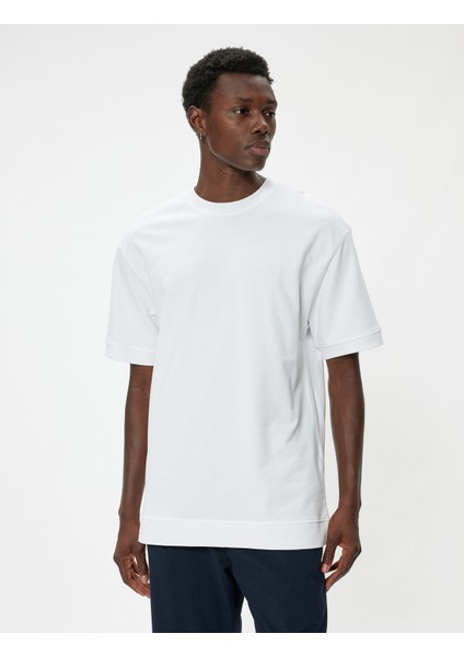 Oversize Tişört Kısa Kollu Bisiklet Yaka Pamuklu modelleri