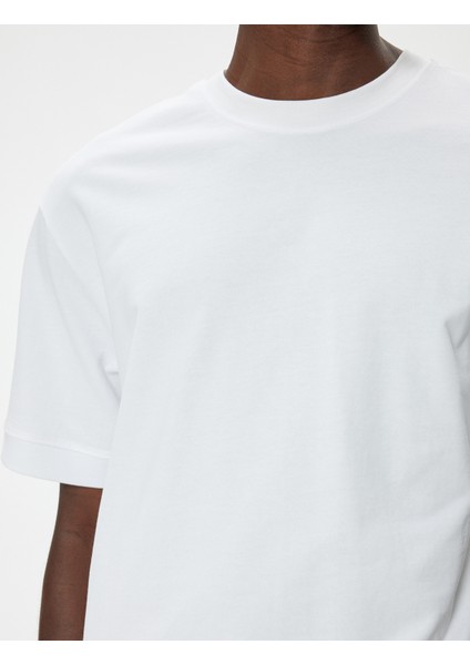 Oversize Tişört Kısa Kollu Bisiklet Yaka Pamuklu indirimleri