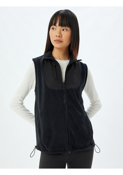 Polar Yelek Fermuarlı Cep Detaylı Dik Yaka Rahat Kalıp modelleri