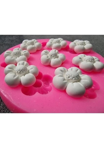 8'Li 2cm Çiçek, Sekiz Çiçekli Silikon Kalıp K 1160, Kokulu Taş Sabun Alçı Mum Kalıbı fırsatları