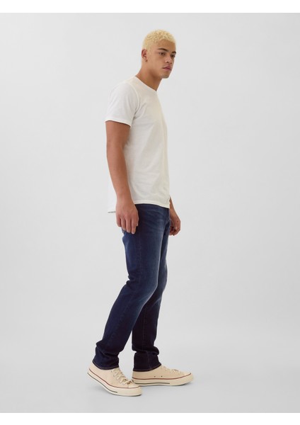 Erkek Koyu Mavi Gapflex Athletic Slim Soft Wear Jean Pantolon fırsatları