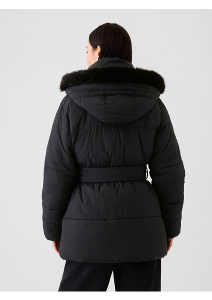 Kadın Siyah Primaloft® P.u.r.e.™ Big Puff Şişme Mont