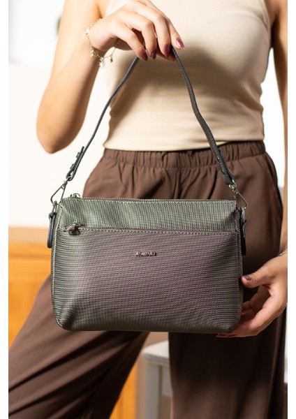 Justpolo Gri Kadın El ve Omuz Çantası NBS6031