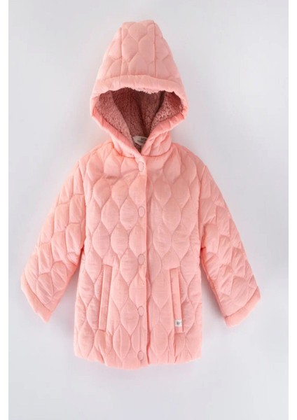 Yeni Sezon Içi Kürklü Soft Kapitone Kumaş Cepli Kapüşonlu Çocuk Kışlık Mont-Kaban