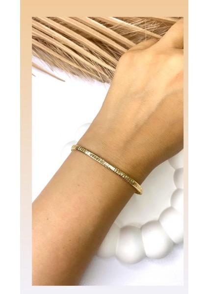 Altın / Gold Renk Balık Sırtı (Xupıng) Bileklik