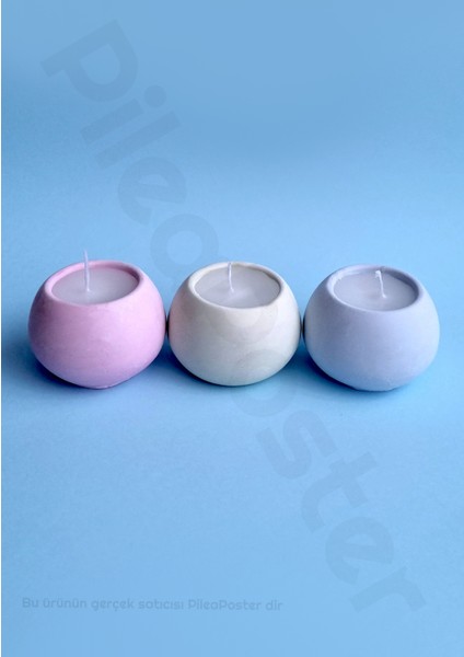 ,Üçlü Yuvarlak Mumluk|Mumlu|Pembe|Yeşil|Mavi|Dekoratif Mumluk Set|3 Lü Mumluk|Dekoratif Mum|Tealight