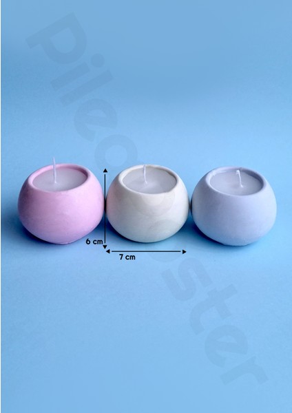 ,Üçlü Yuvarlak Mumluk|Mumlu|Pembe|Yeşil|Mavi|Dekoratif Mumluk Set|3 Lü Mumluk|Dekoratif Mum|Tealight