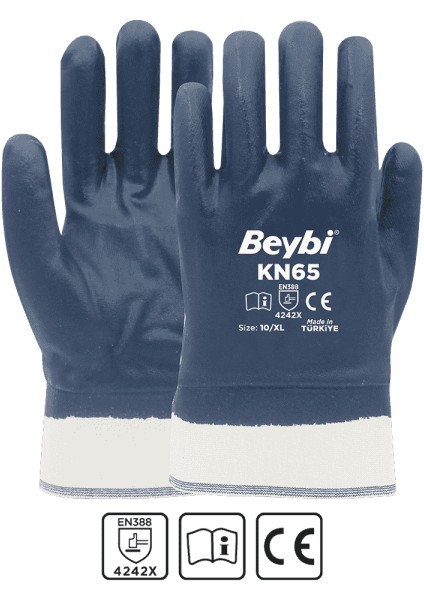 KN65 Pamuk Nitril Eldiven Petrolcü Eldiveni (1 Paket 12 Çift)