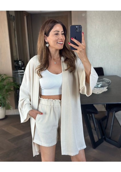 Kadın Şortlu Kimono Takım