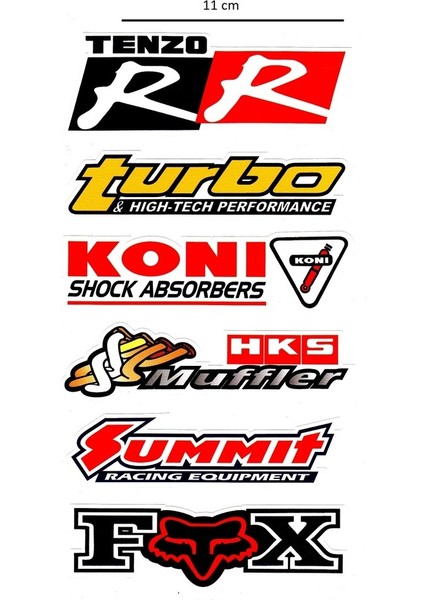 Sticker Çoklu Tenzo Rr - Turbo - Konı - Hks Çoklu Sticker (531840874)