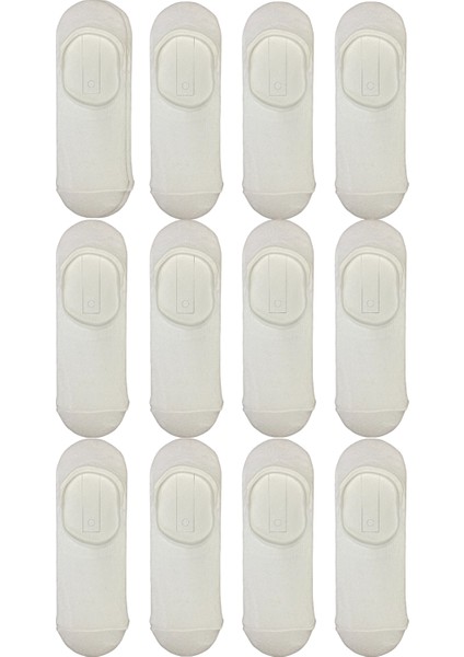 12 Çift Unisex Beyaz Babet Çorap
